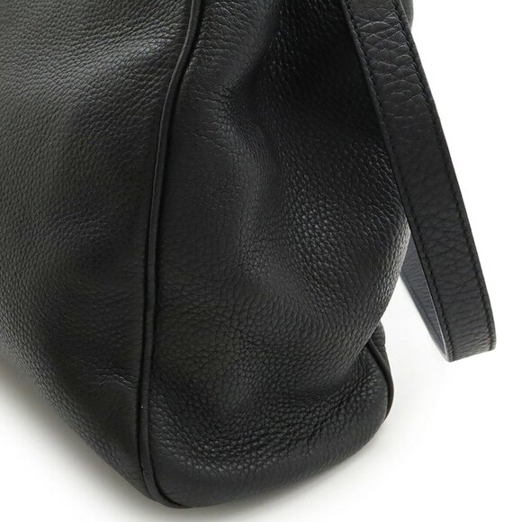 GUCCI Black Leather Bamboo Shoulder Bag - Picture 9 of 9